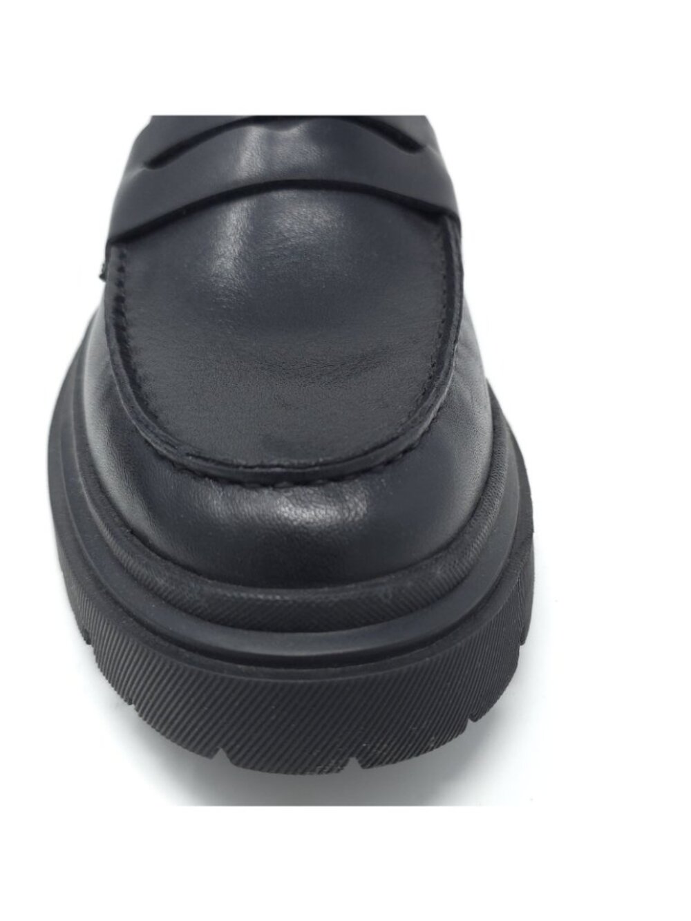 New Steve Madden Akkron Black Leather Loafers Men’s 7.5M - Picture 6 of 9